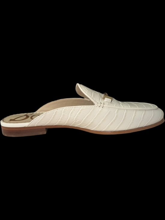 Sam Edelman Shoes - Sam Edelman Laurna White Crocodile Embossed Finish Mules Women’s Size 5.5 NWT